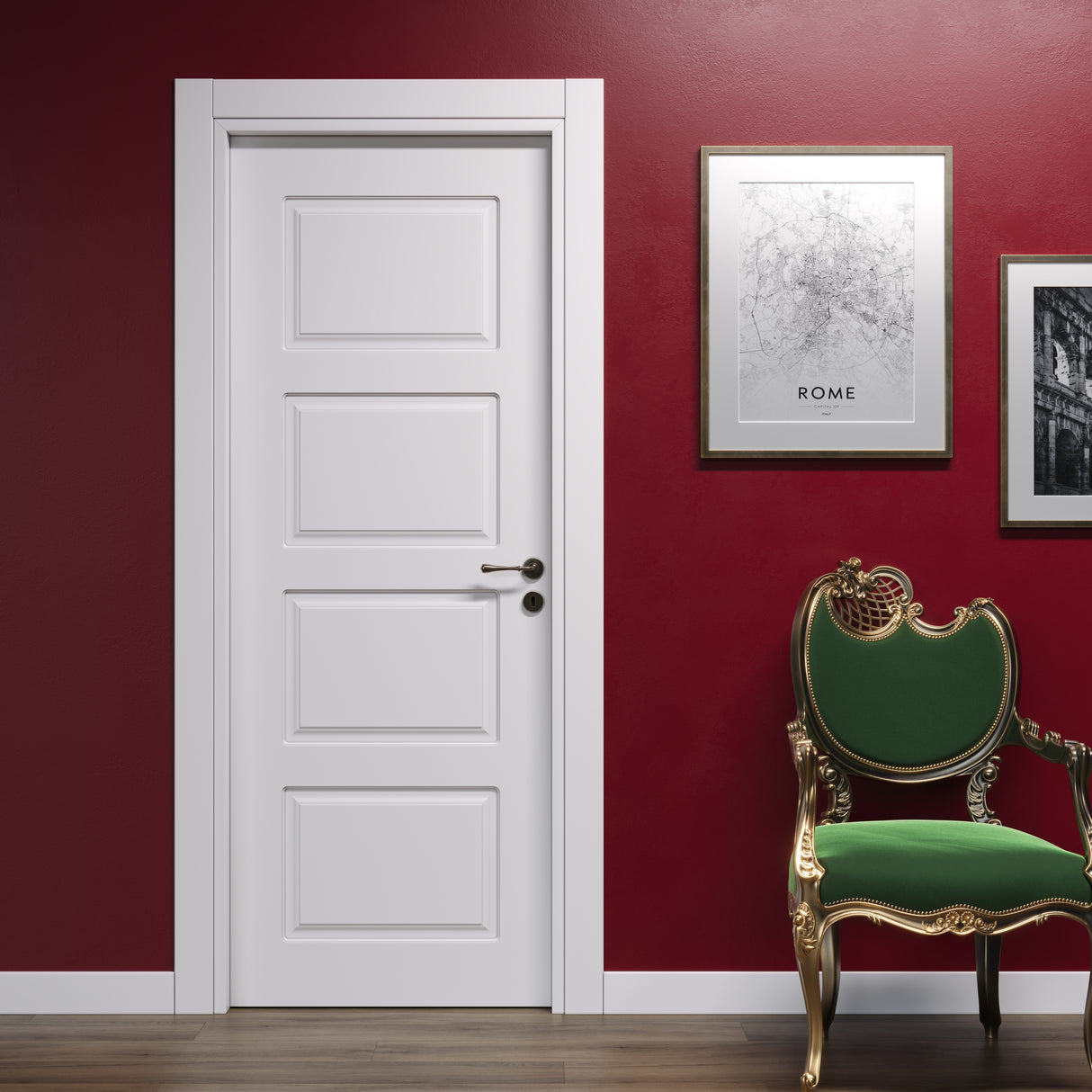 FIPPorte-Porta Pantografata 4 Bugne Laccato Bianco Opaco