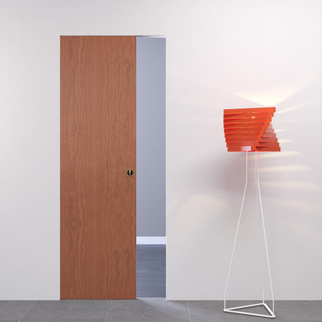 Porta filomuro scorrevole a scrigno colore ciliegio