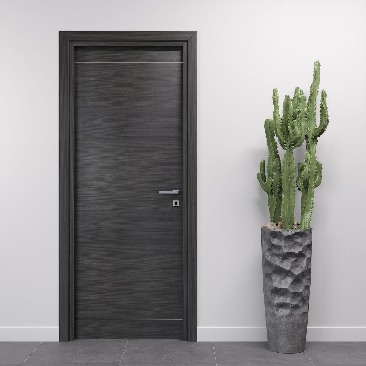 Porta antisismica Battente Laminato Rovere Grigio
