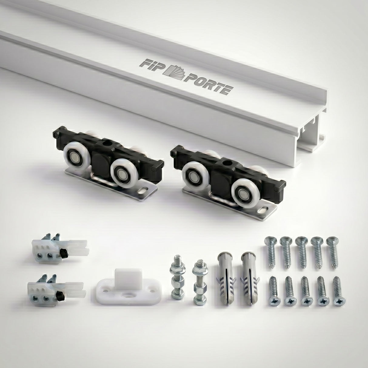 Binario con Kit Completo per Porta Scorrevole per Legno