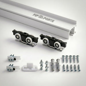 Binario con Kit Completo per Porta Scorrevole per Legno