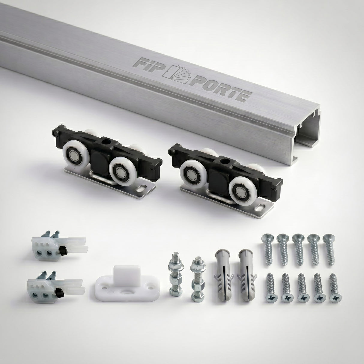 Binario con Kit Completo per Porta Scorrevole per Legno