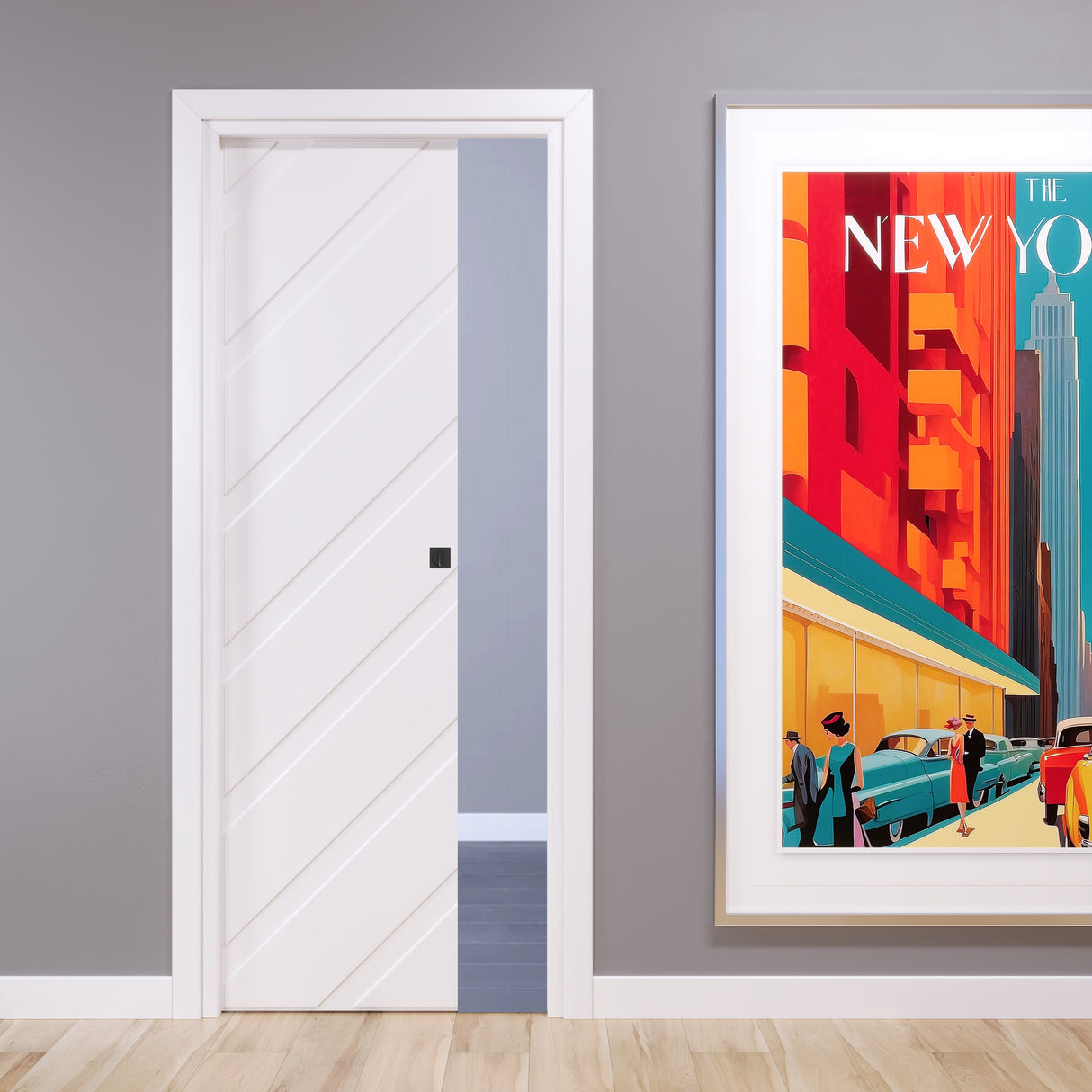 Porta Scorrevole a Scomparsa Pantografata 3D Diagonal