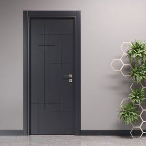 Porta Battente con Incisioni Lines