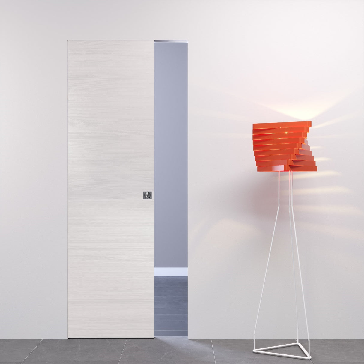 Porta Filomuro Scorrevole a Scomparsa Bianco Matrix