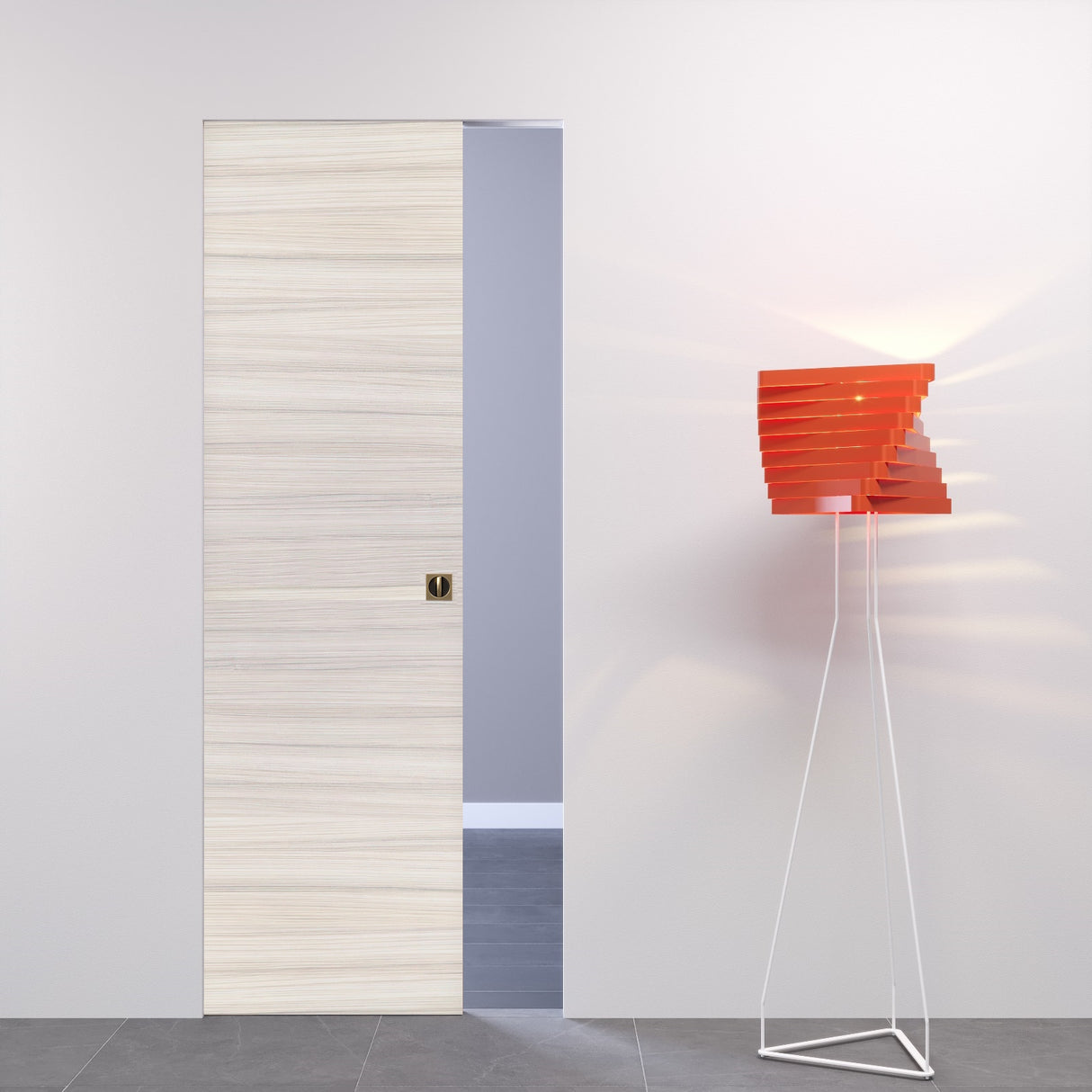 Porta Filomuro Scorrevole a Scomparsa Palissandro White