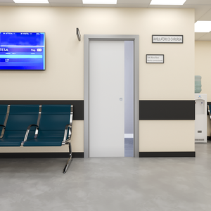 Porta a Scomparsa Laminato Plastico e Telaio in Alluminio