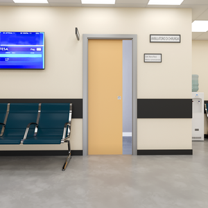 Porta a Scomparsa Laminato Plastico e Telaio in Alluminio