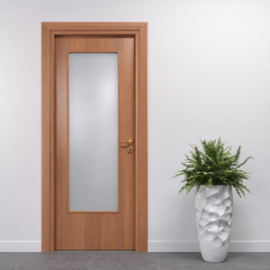 Porta in Noce Tanganica Naturale con Vetro Satinato