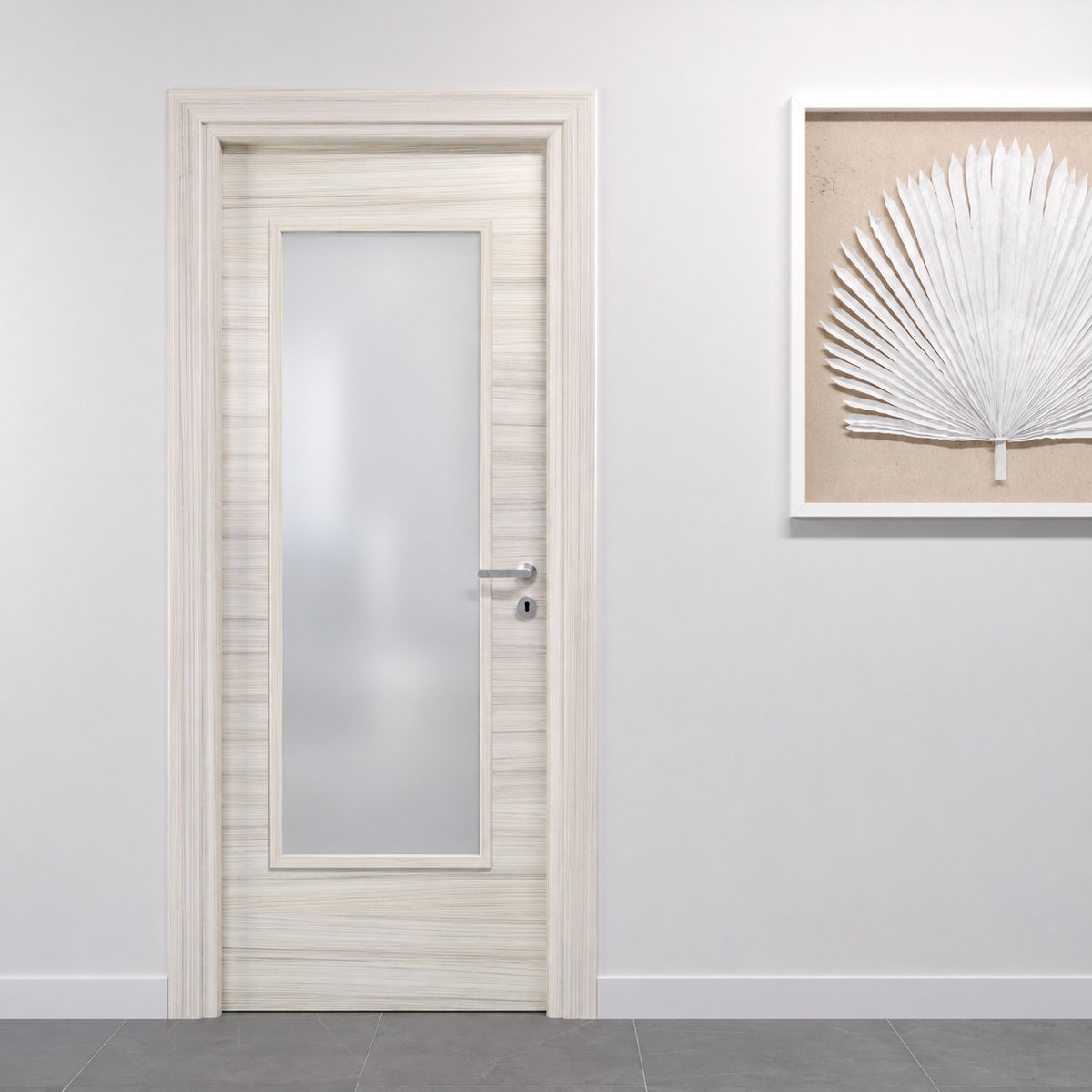 Porta in Palissandro White con Vetro Satinato