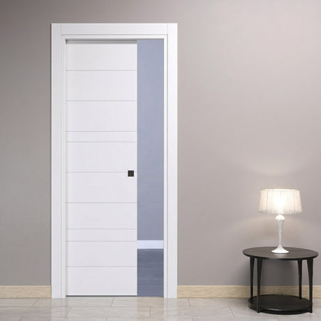 Porta Scorrevole a Scomparsa con Incisioni Stripes