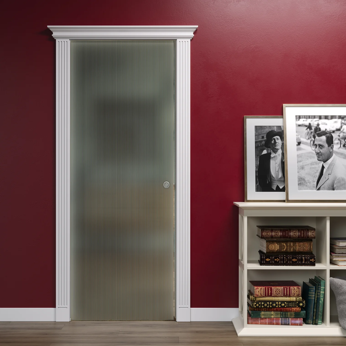 Porta Scorrevole a Scomparsa in Vetro Plissè con Kit Impero