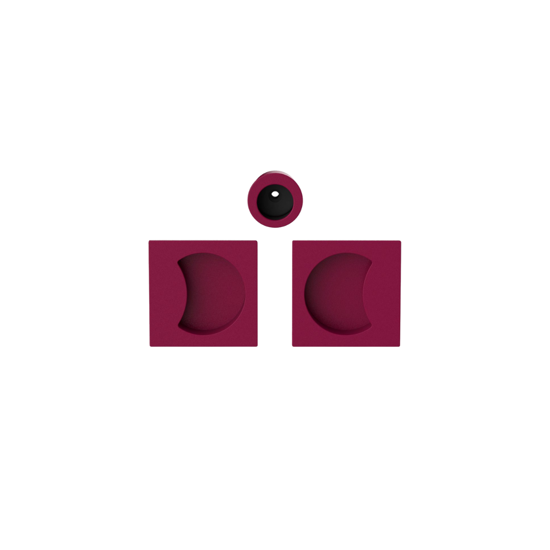 Maniglia da incasso per porta scorrevole con finitura claret violet
