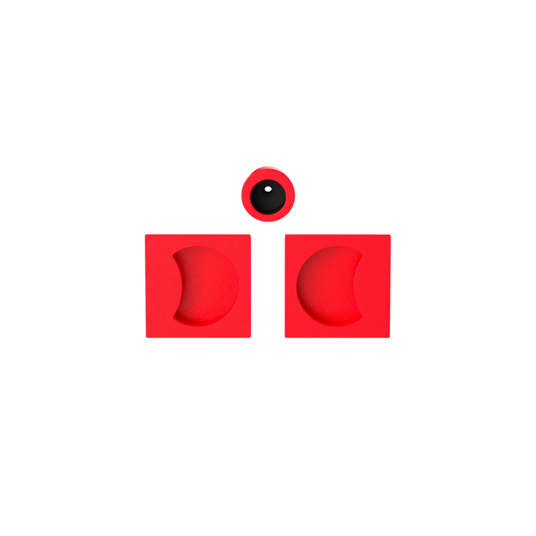 Maniglia da Incasso per Porta Scorrevole OneQ Colombo Design Mood Collection Cieca Finitura Strawberry Red