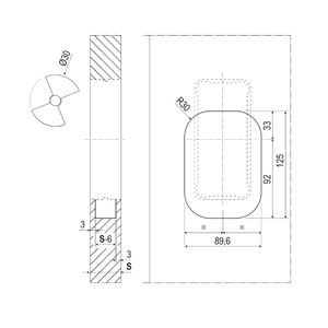 Maniglia invisibile Ghost Bonaiti di Passaggio con Contropiastra per Profilo in Alluminio