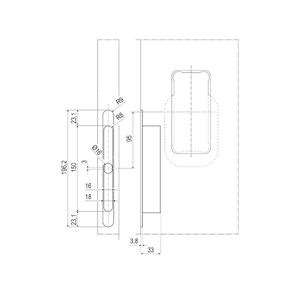 Maniglia invisibile Ghost Bonaiti di Passaggio con Contropiastra per Profilo in Alluminio
