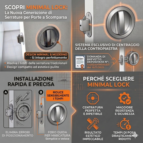 Kit Nottolino Minimal per Porte a Scomparsa