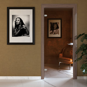 Porta battente in vetro bronzo con telaio e cornici in laminato Noce Orizzontale
