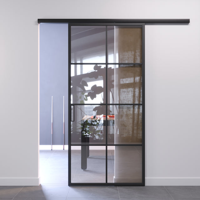 Porta ad 1 anta in vetro con binario 