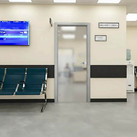 Porta Vetro con Telaio in Alluminio