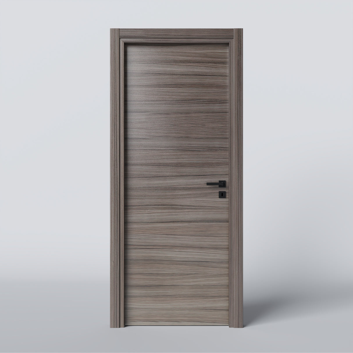 Porta laminato palissandro tortoa con maniglia nera quadra