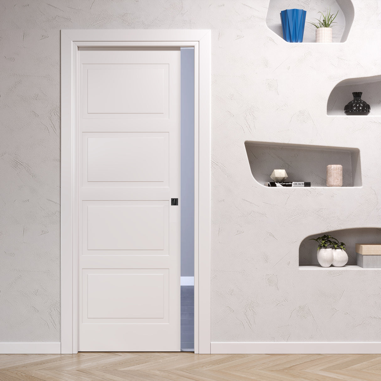 Porta Scorrevole a Scomparsa Pantografata 4 Bugne