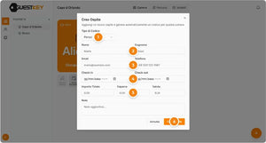 Gestionale GuestKey: nuova prenotazione con codice generato