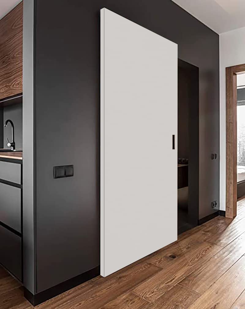 Porta A Soffietto Scorrevole In PVC - 204x82cm, Serratura Con Chiave, Doppia Parete, Bianco