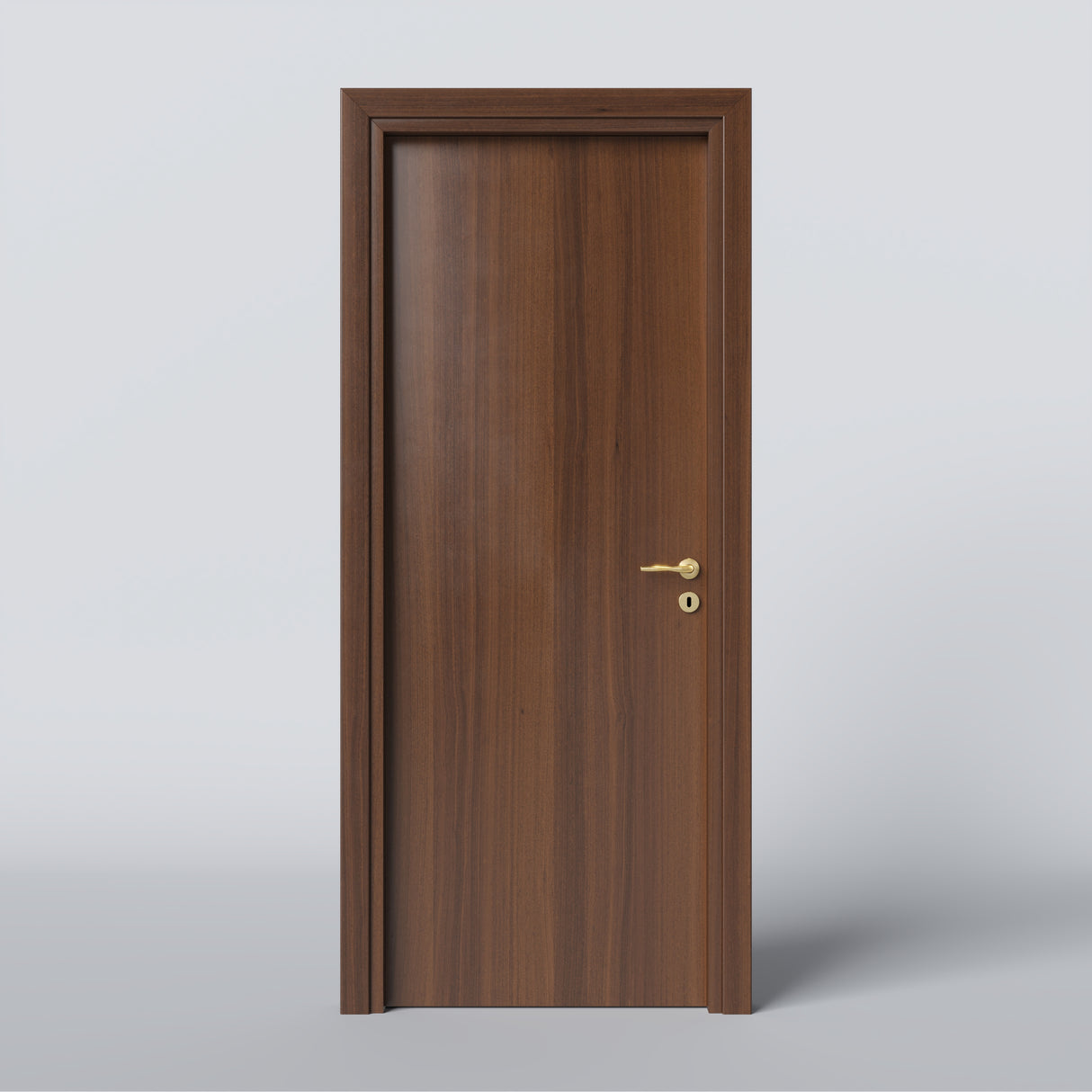 porta laminato da interno noce nazionale con maniglia  oro