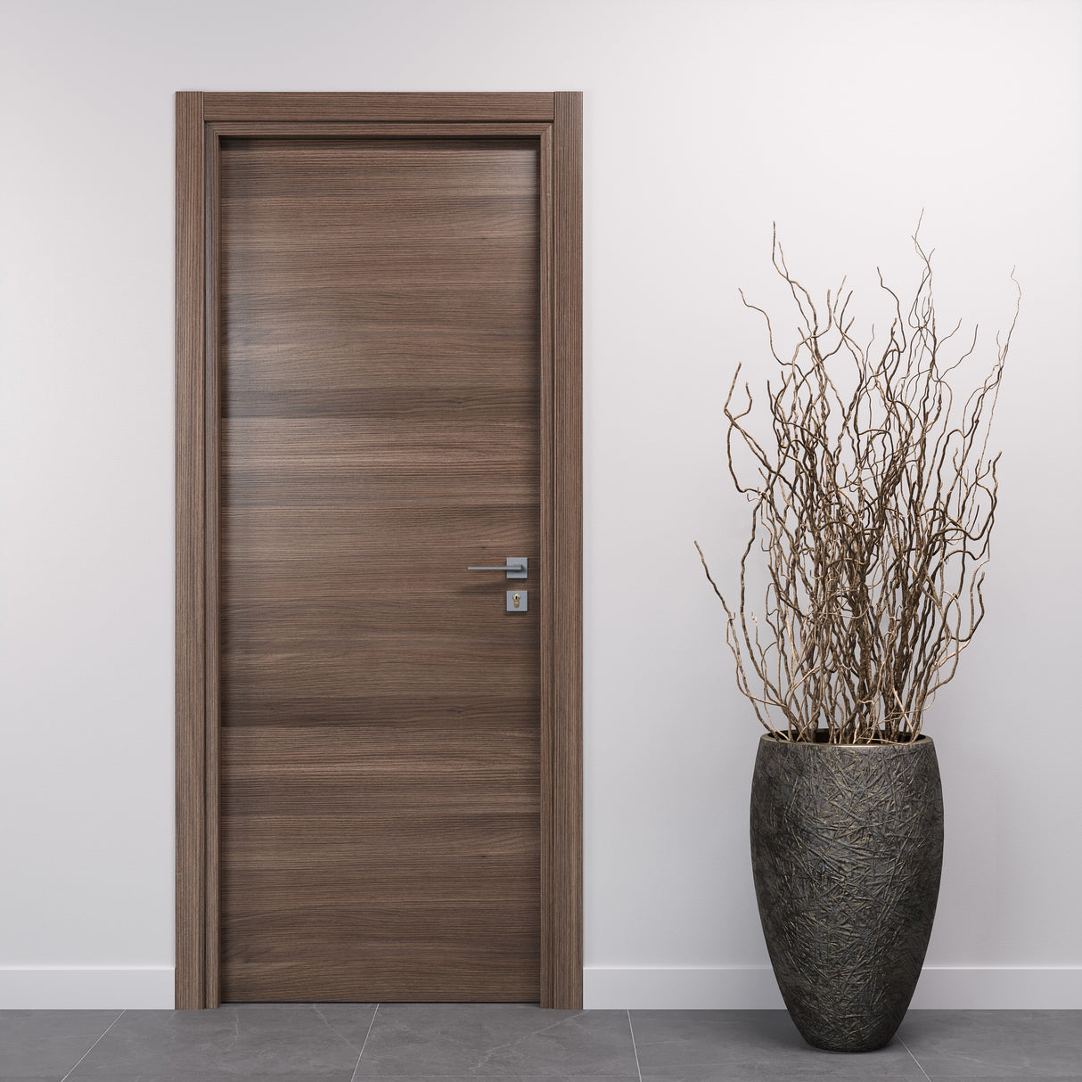 porta laminato noce orizzontale con cilindro yale