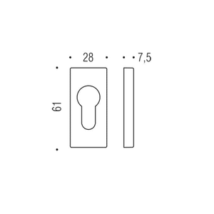 Bocchetta Stretta Quadrata per Maniglia Colombo Design