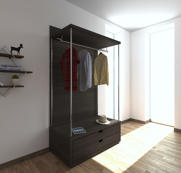 walk-in closet module coat hanger with drawers